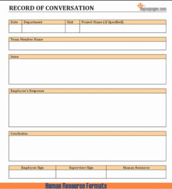 free editable employee performance record template pdf