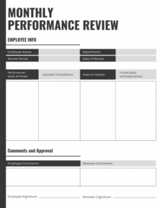 free editable employee performance record template word