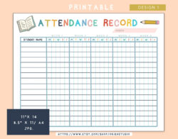 free editable training attendance record template doc