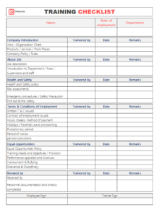 free printable bar staff training record template doc