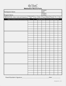 free printable dog shot records template