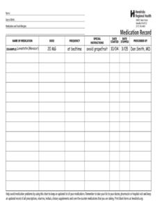 free printable monthly medication administration record template example