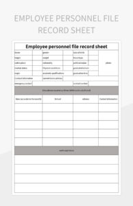 free printable personal records organizer template example