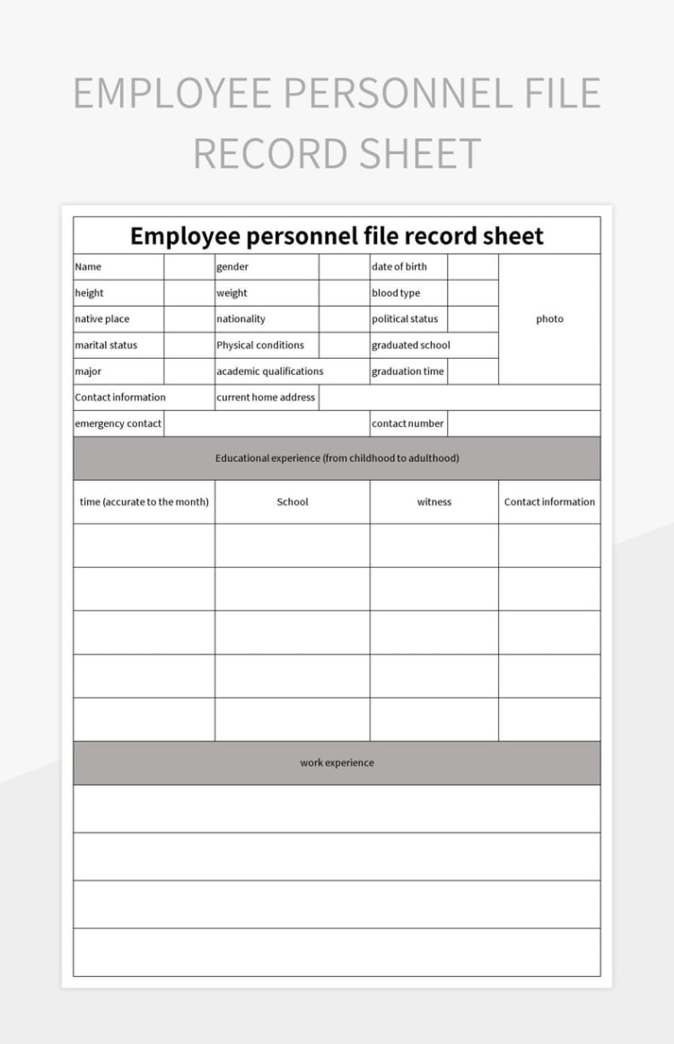 free printable personal records organizer template example