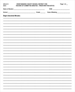 free printable record of discussion with employee template sample