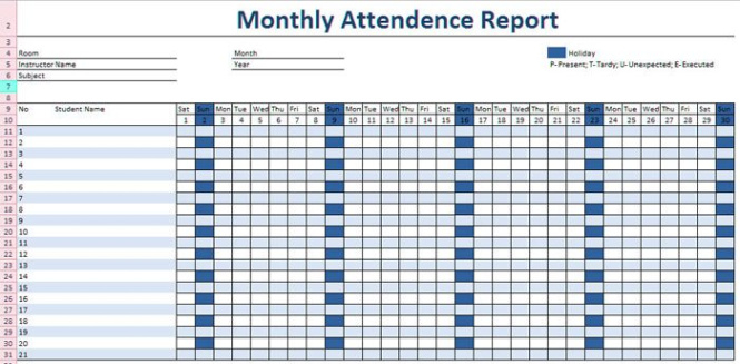 free printable yearly employee attendance record template doc