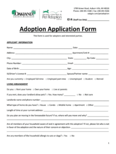 free sample adoption pet health record template doc