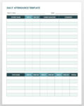 free sample employee daily attendance record template word