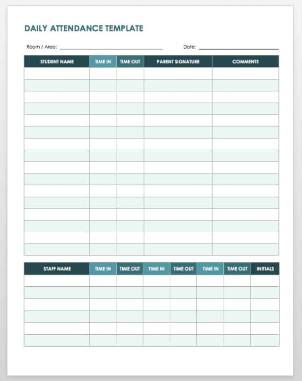 free sample employee daily attendance record template word