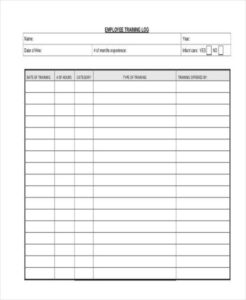 free sample employee training training record template sample