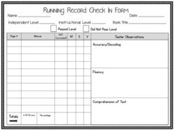 free sample math running records template pdf