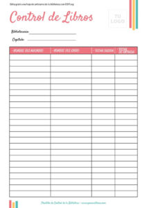 free sample personal library lending record tracking template doc