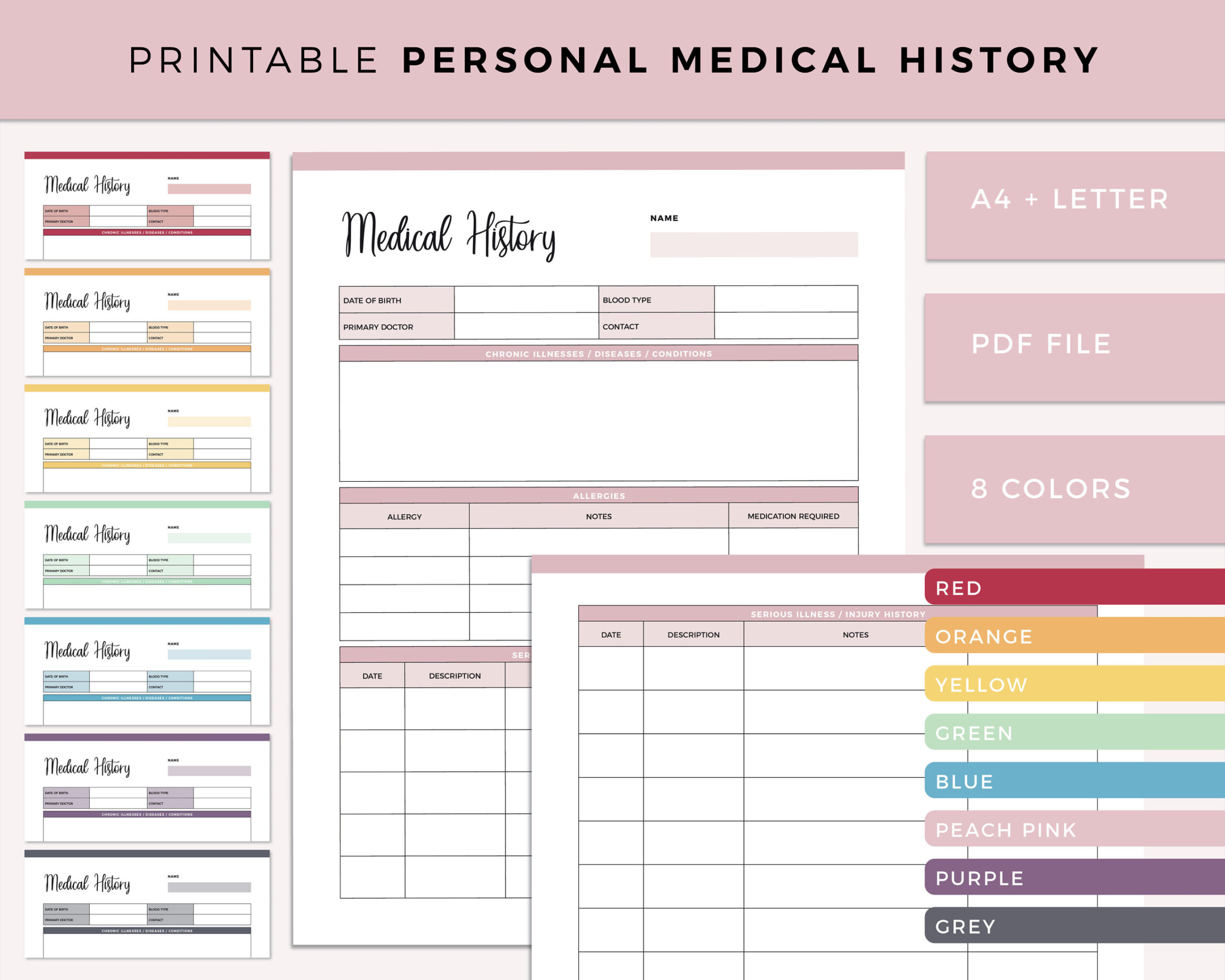 free sample personal medical record form template doc