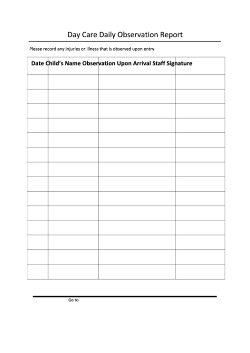 free sample running record observation template childcare excel