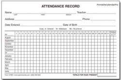 free sample yearly employee attendance record template word