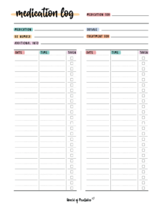 free  weekly medication administration record template excel