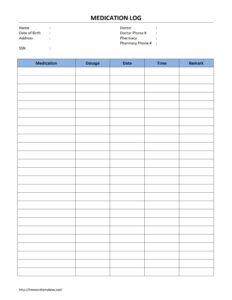 pain medication administration record template sample