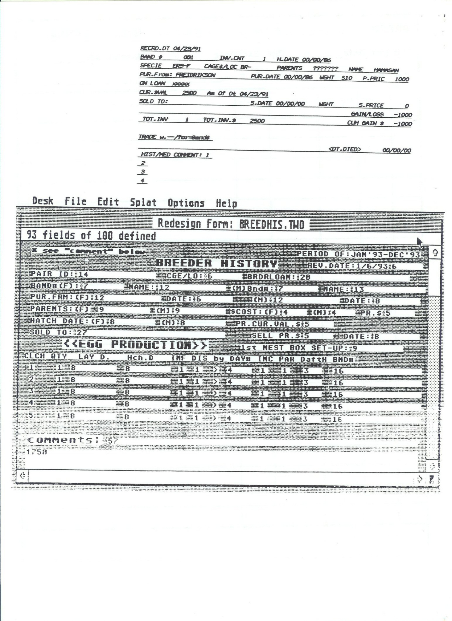 printable bird breeding record card templates excel