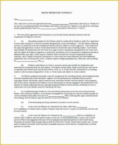 printable digital record label contract template doc