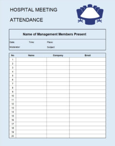 printable meeting attendance record template