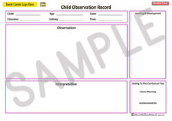 printable running record observation template childcare pdf