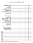 printable vehicle maintenance and service record template