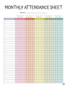 sample attendance record template for childminders pdf