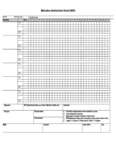 sample hospital medication administration record template excel