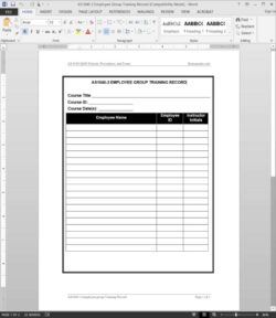 editable on the job training record template pdf