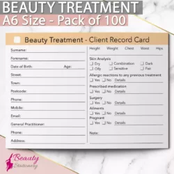 free blank beauty salon client record card template sample