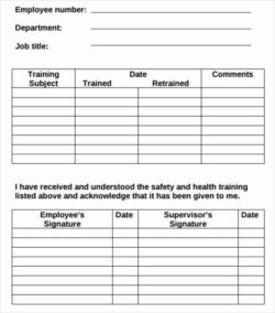 free blank on the job training record template