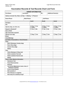 free  dog vaccination record template sample