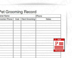 free editable dog grooming client record card template doc