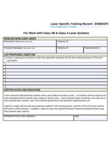 free editable health and safety training record template excel