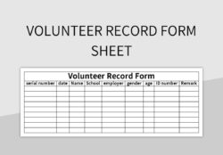 free editable record of volunteer hours template doc