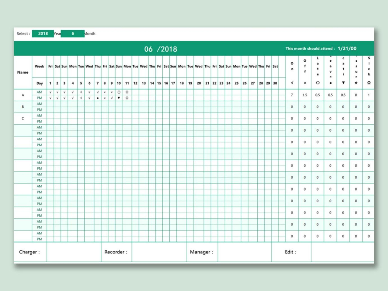 free  employee sick leave record template