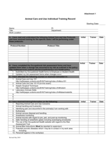 free  individual training record template word