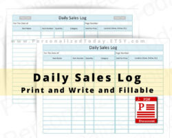 free printable small business daily sales record template example