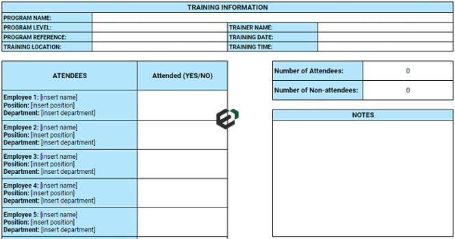 free printable sop training record template word