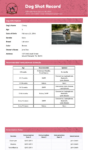 free sample dog immunization record template doc