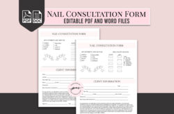 free sample nail technician client record card template example