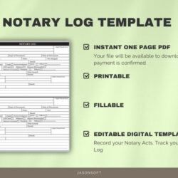 free sample notary public record book template excel