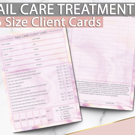 nail technician client record card template doc