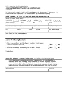 printable criminal record declaration form template pdf