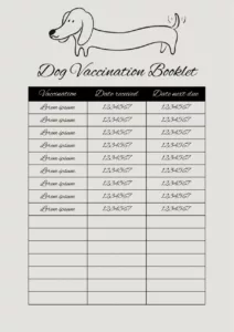 printable dog vaccination record template doc