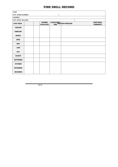 printable fire training record template word