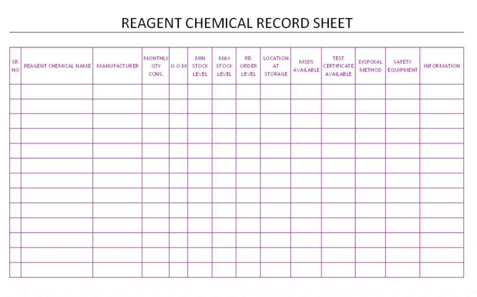 printable laboratory training records template example