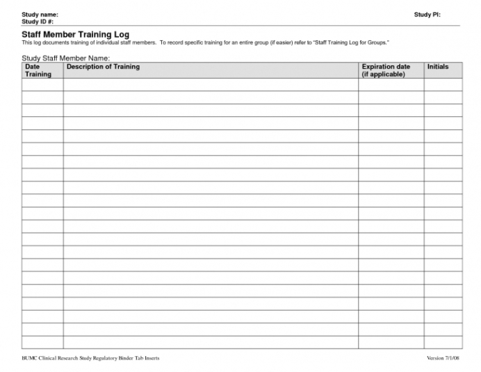 printable on the job training record template excel