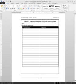 sample sop training record template example