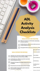 an activity analysis checklist for the skills needed to complete all activity analysis occupational therapy template pdf